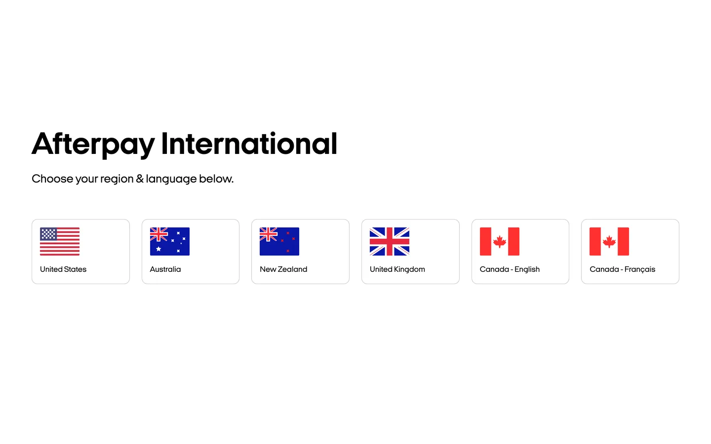 Screenshot of Afterpay's website at afterpay.com