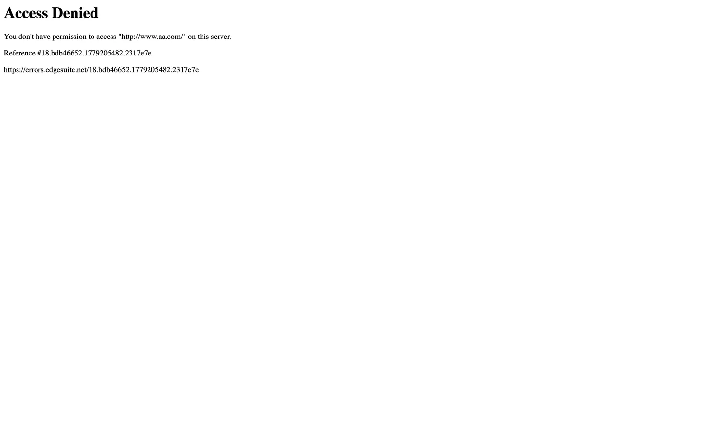 American Airlines's website at aa.com