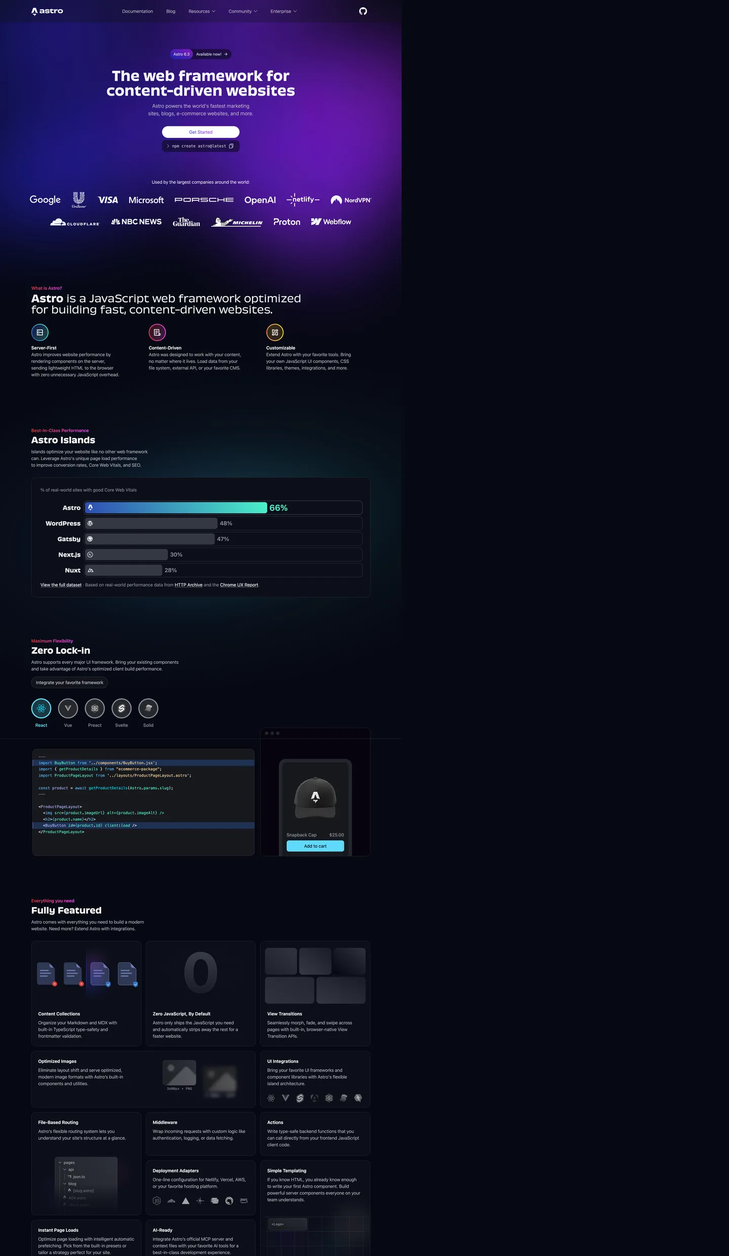 Astro's website at astro.build