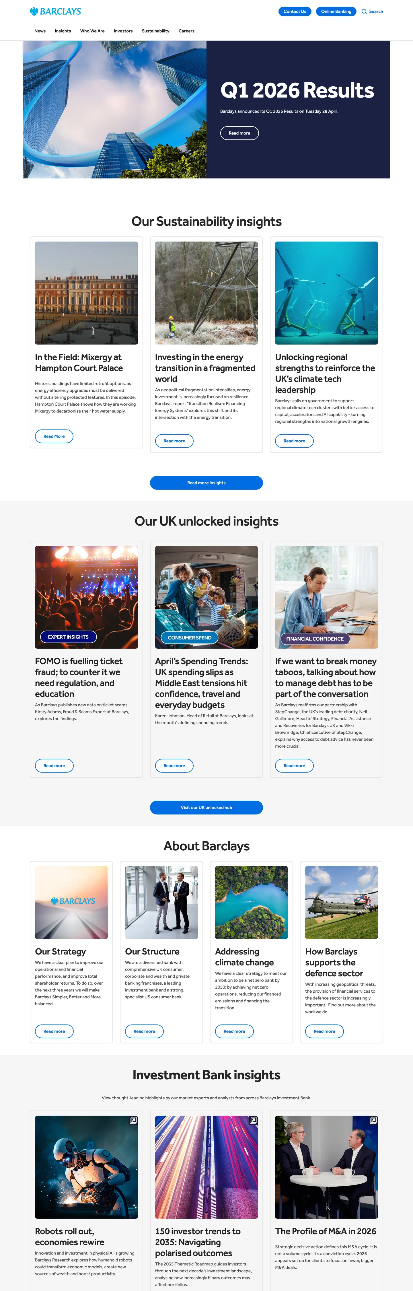 Barclays's website at home.barclays