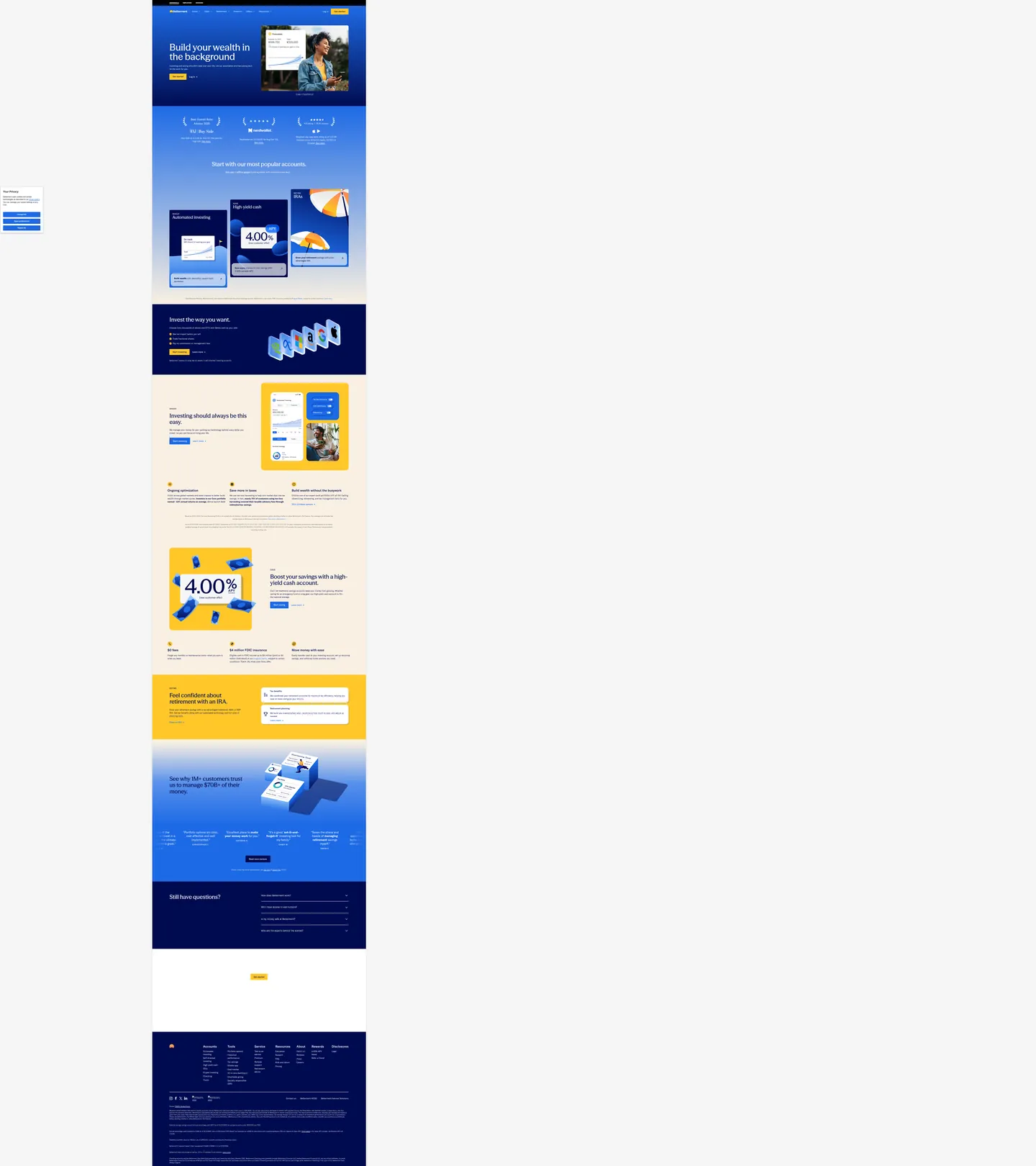 Betterment's website at betterment.com