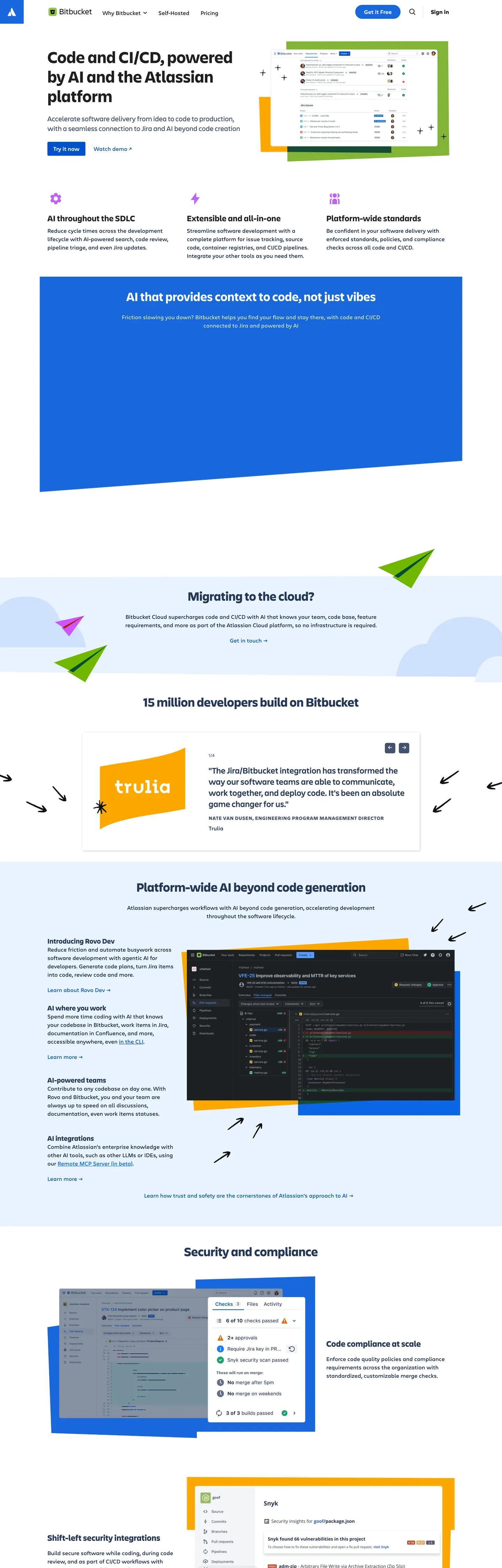 Bitbucket's website at bitbucket.org