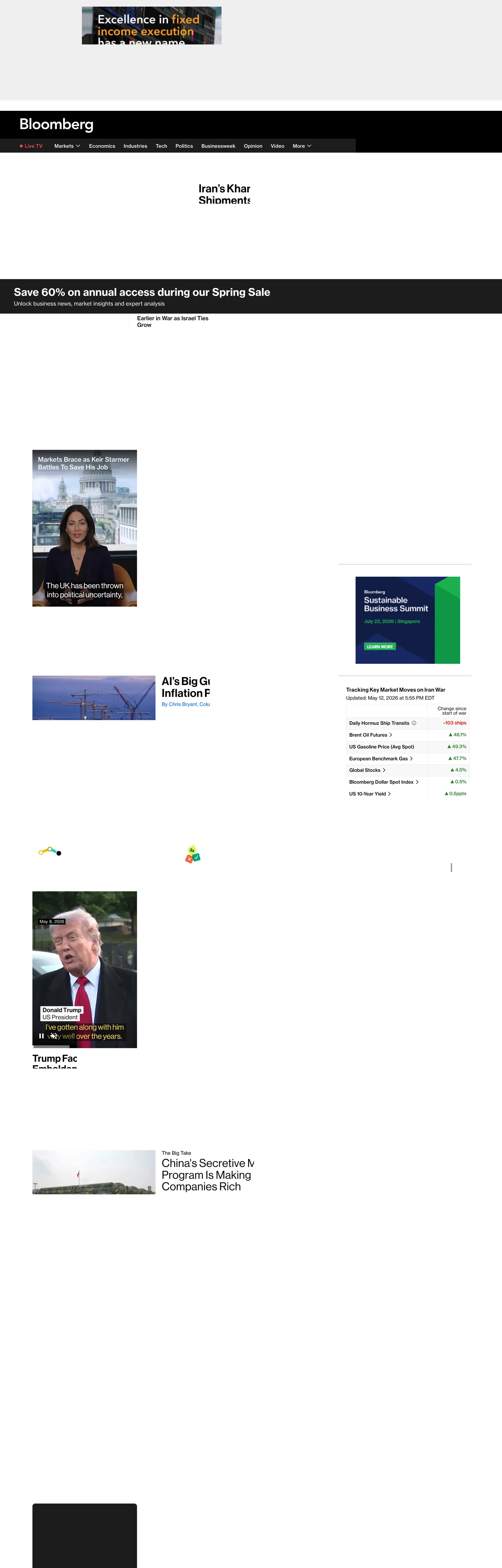 Bloomberg's website at bloomberg.com