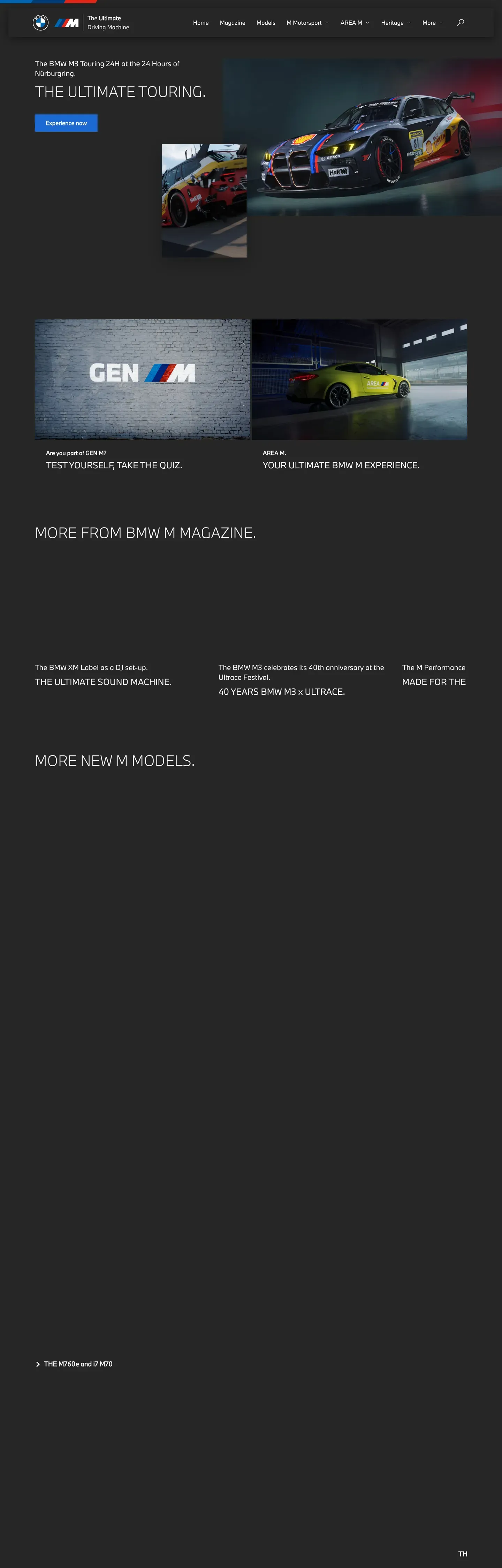 BMW M's website at bmw-m.com