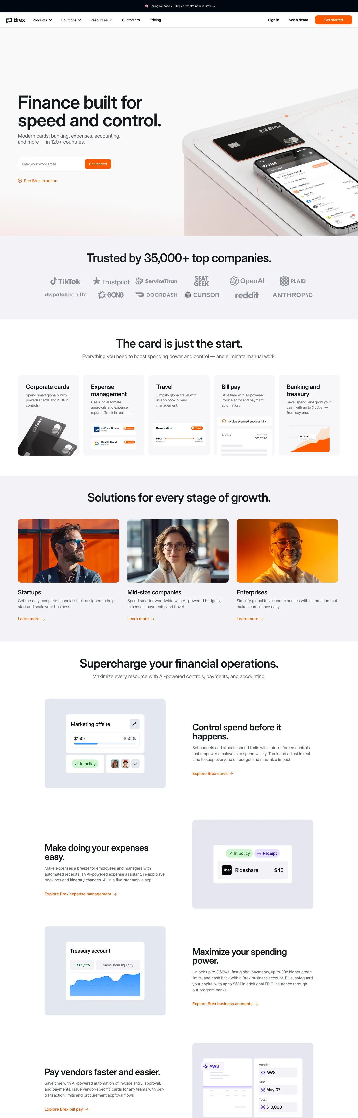 Brex's website at brex.com
