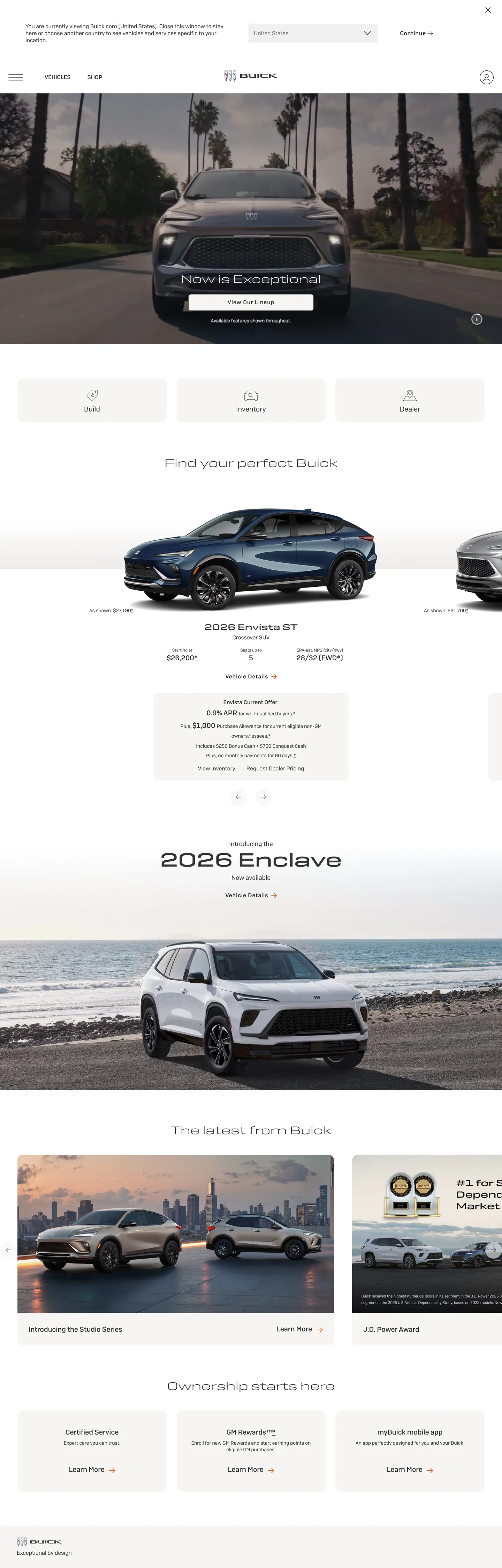 Buick's website at buick.com
