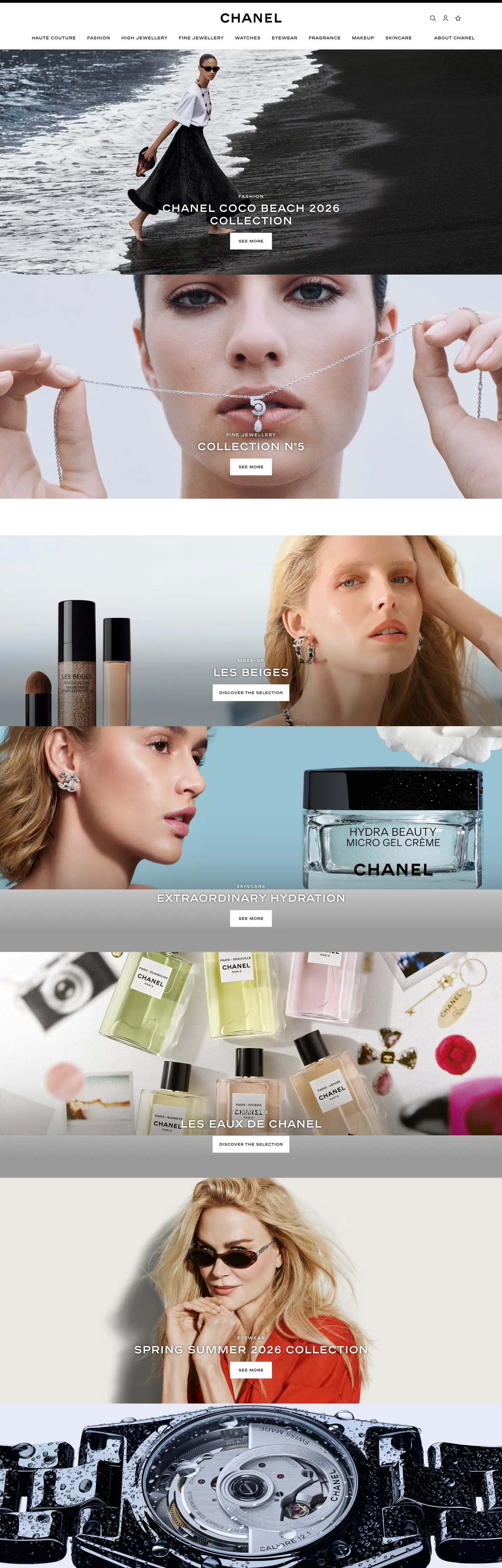 CHANEL's website at chanel.com