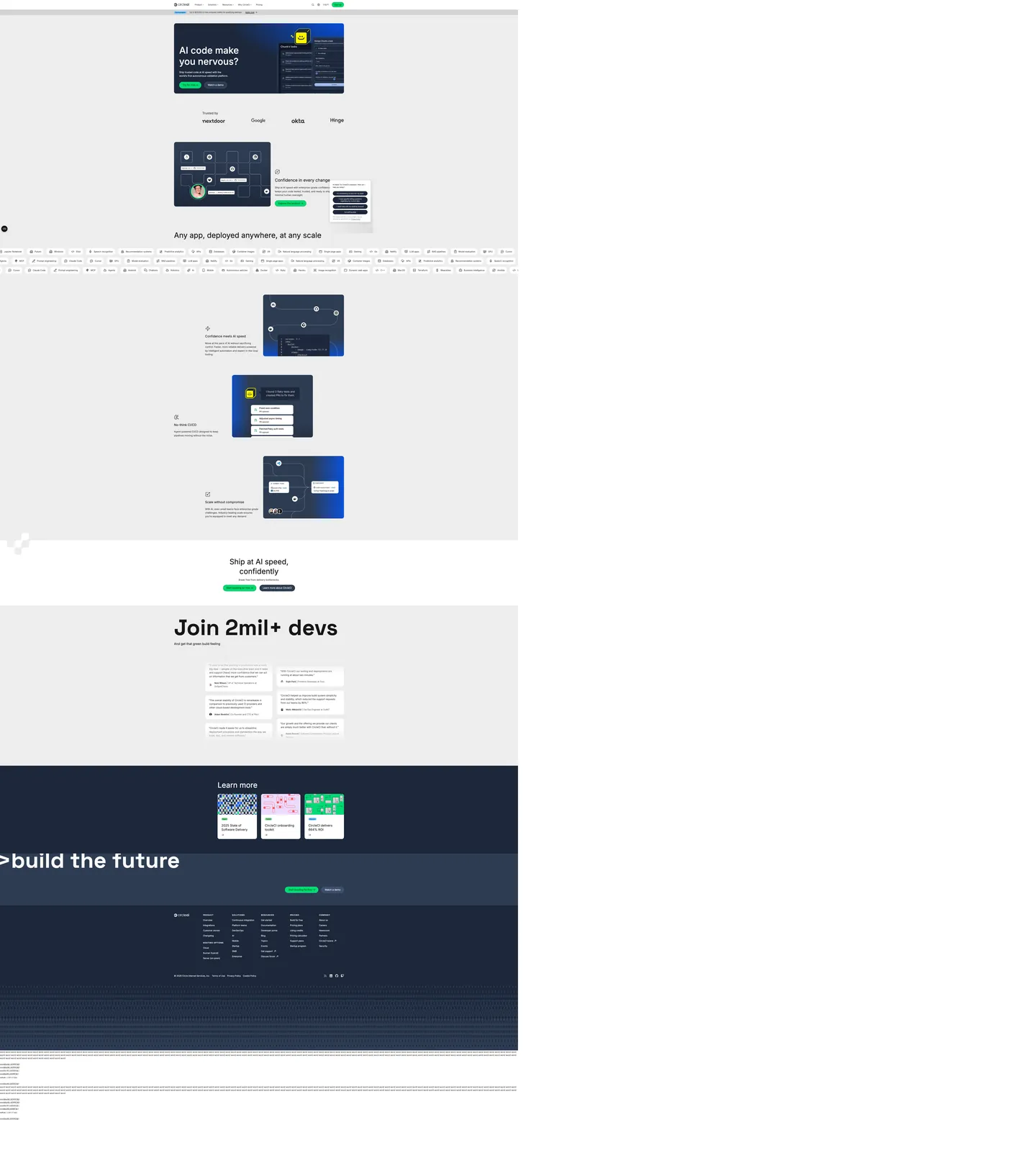 CircleCI's website at circleci.com