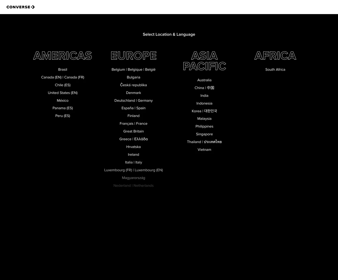 Converse's website at converse.com