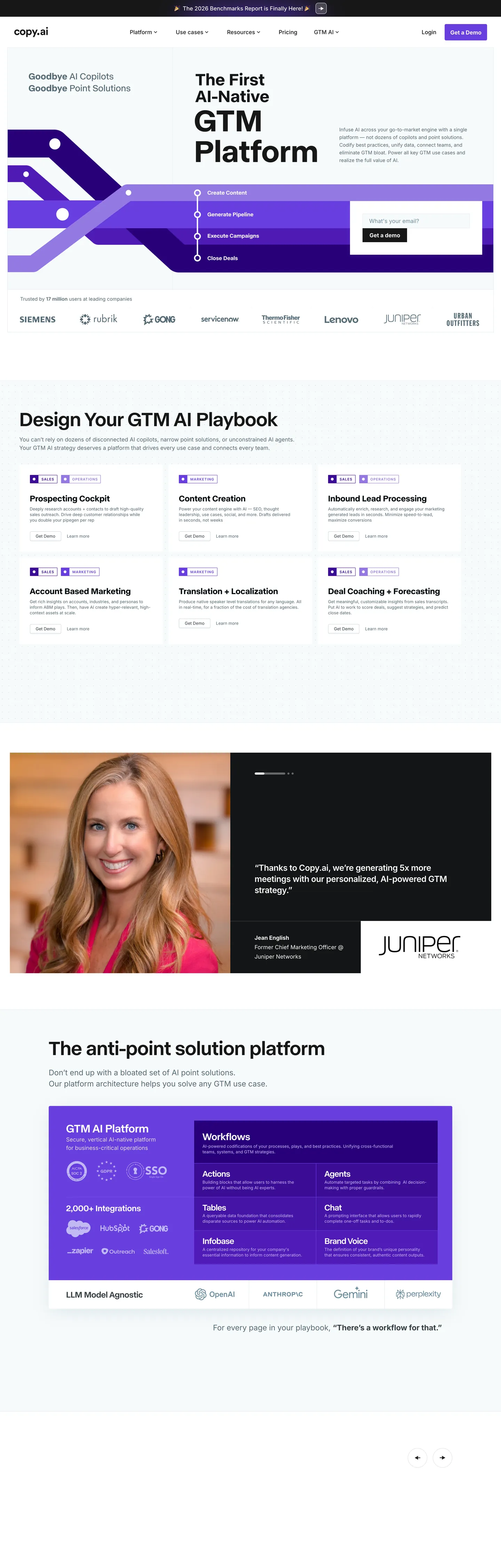 Copy.ai's website at copy.ai