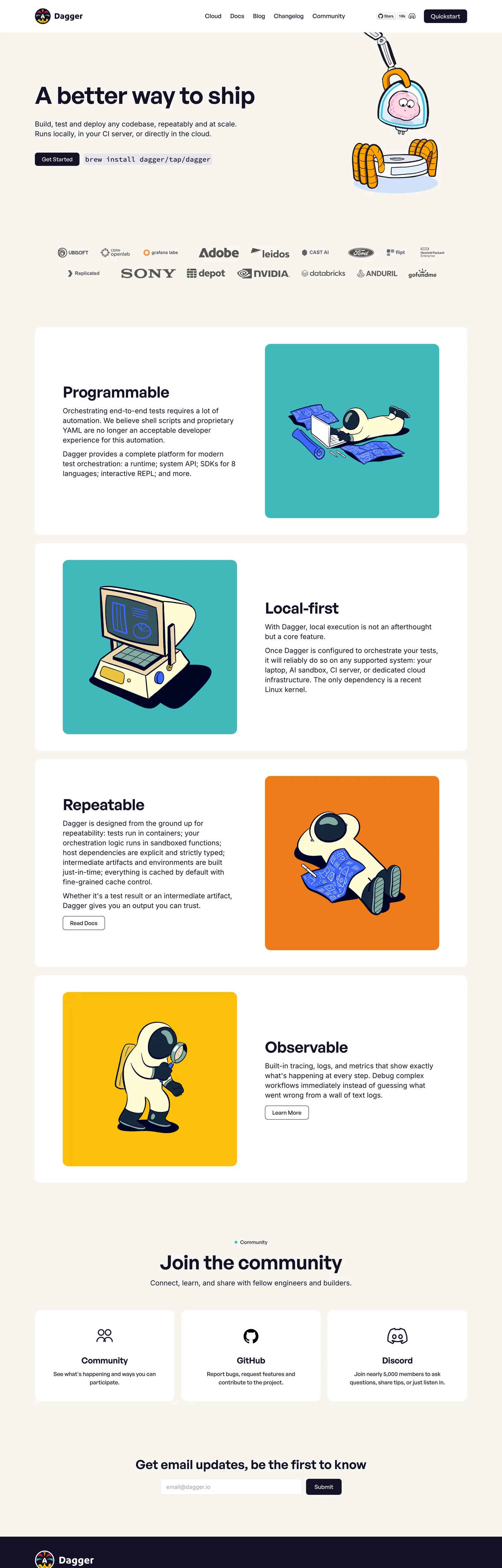 Dagger's website at dagger.io