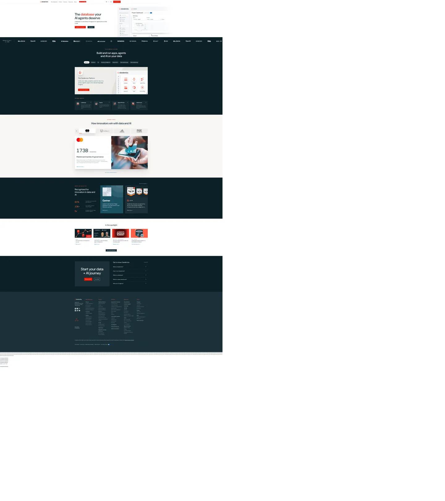 Databricks's website at databricks.com