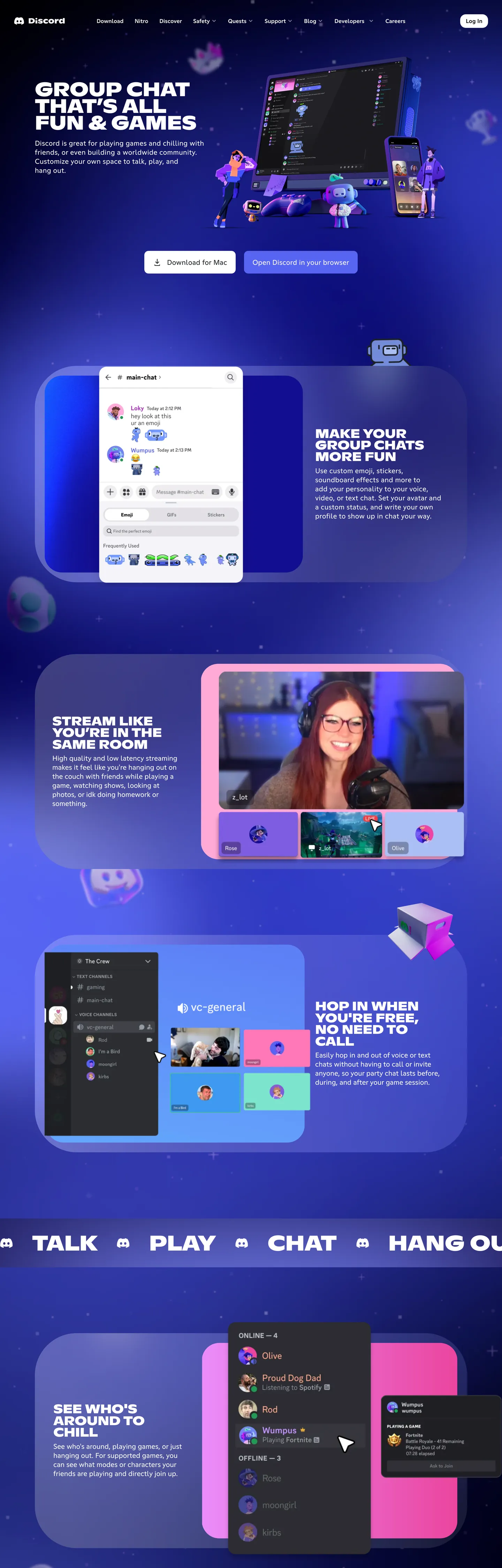 Discord's website at discord.com