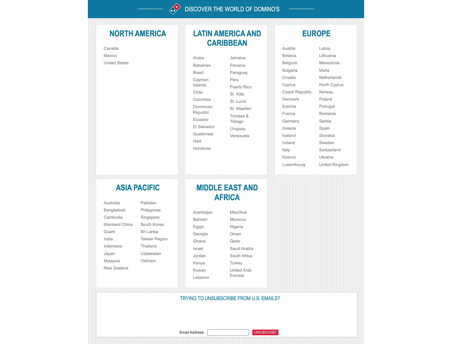 Domino's's website at dominos.com