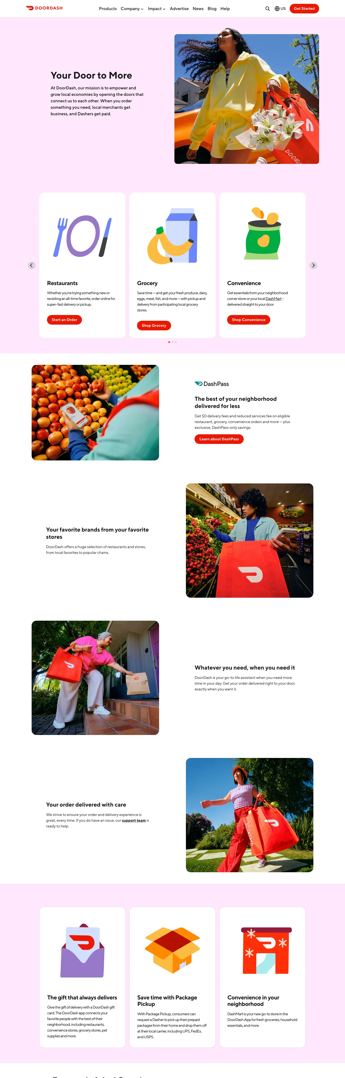 DoorDash's website at about.doordash.com