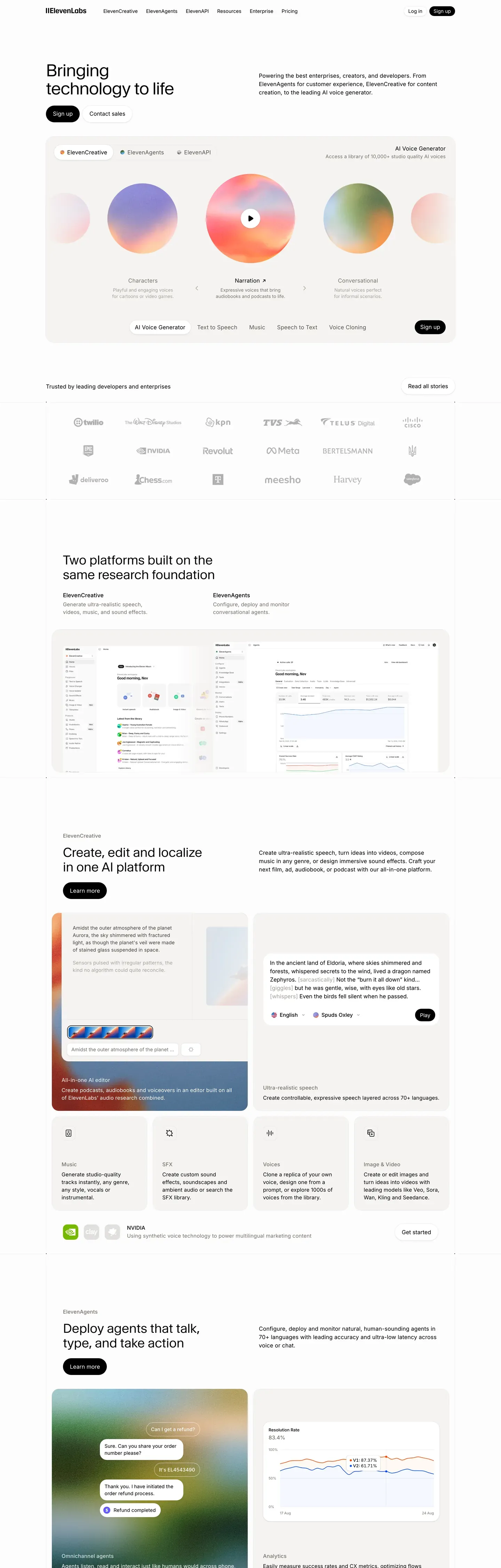 ElevenLabs's website at elevenlabs.io
