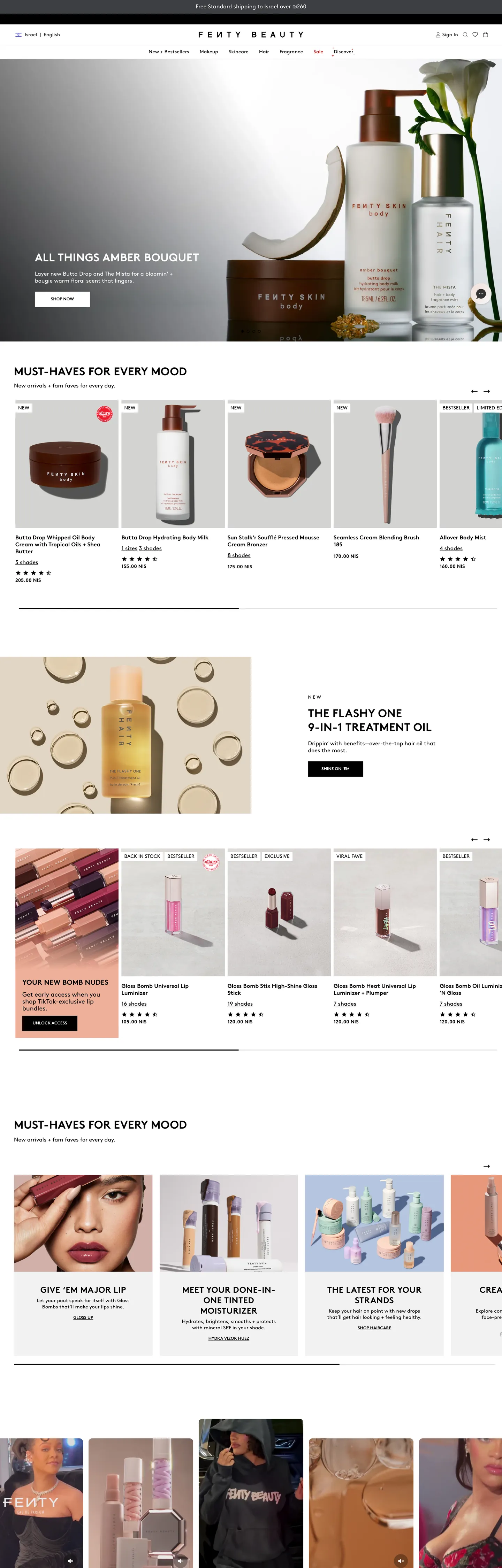 Fenty Beauty's website at fentybeauty.com