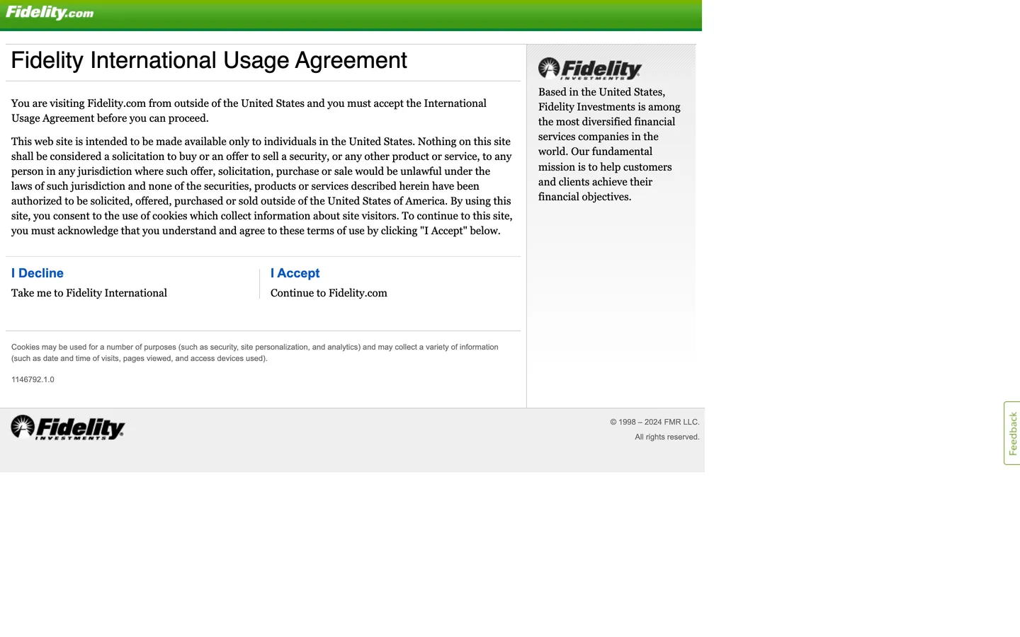 Fidelity's website at fidelity.com