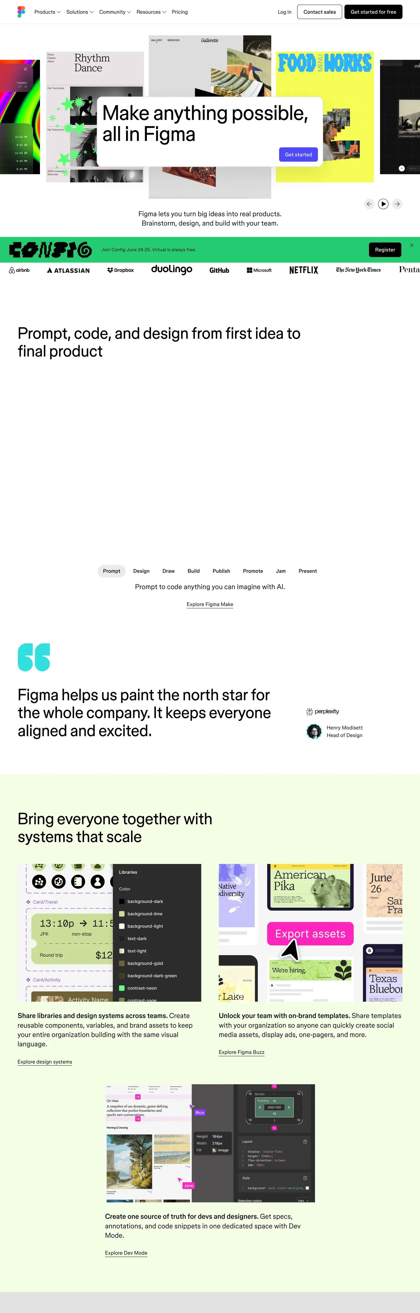 Screenshot of Figma's website at figma.com