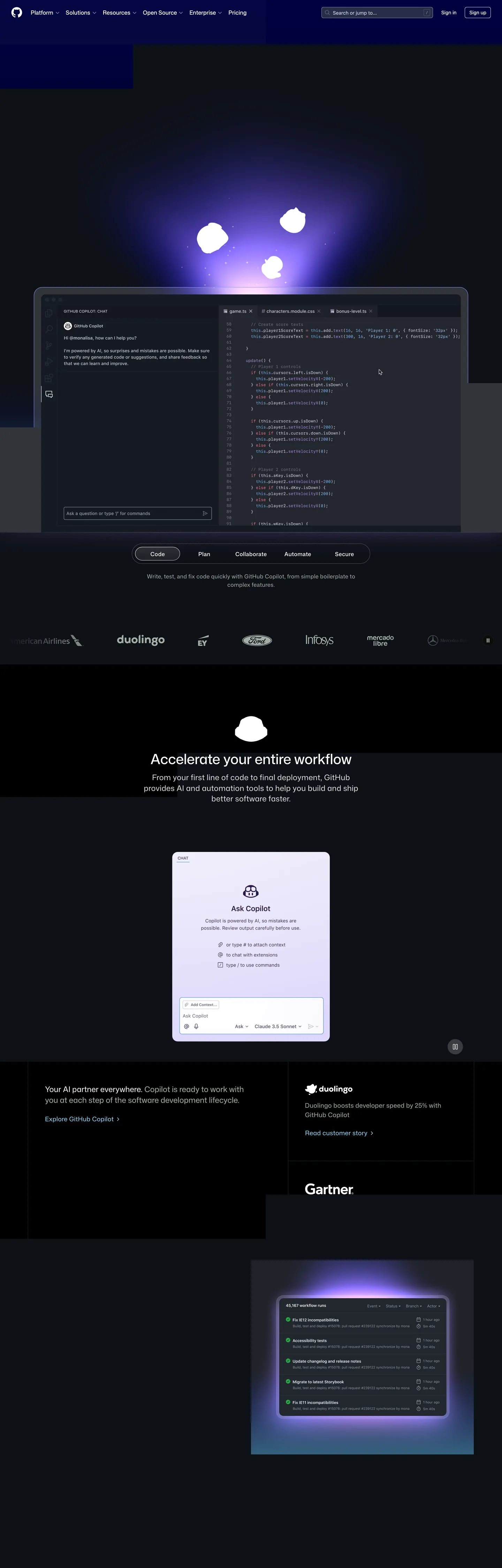 Screenshot of GitHub's website at github.com