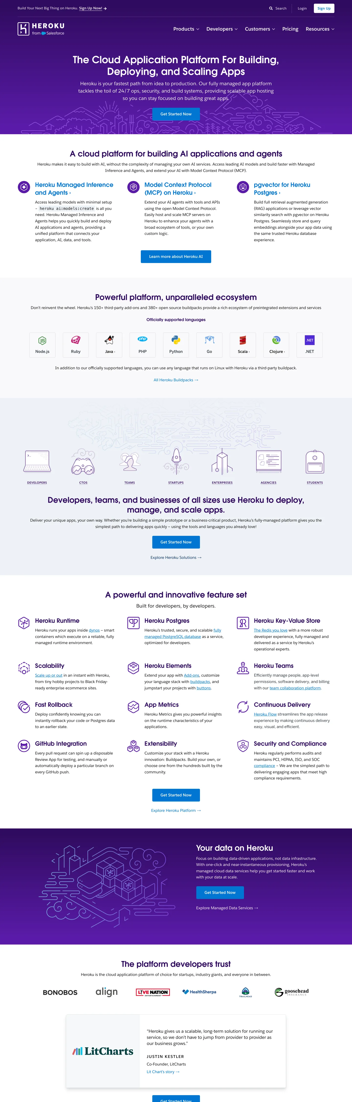 Heroku's website at heroku.com