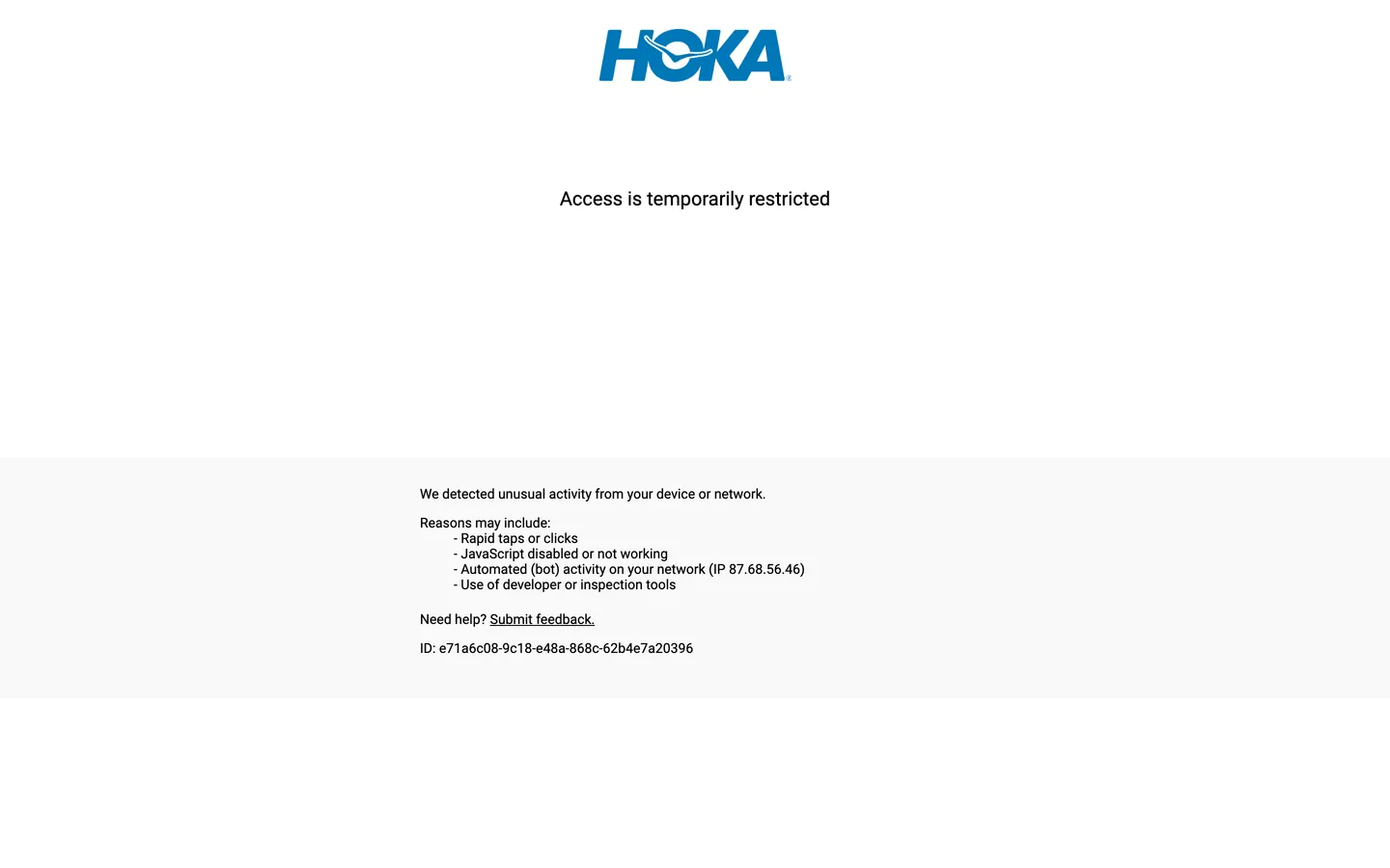 HOKA's website at hoka.com