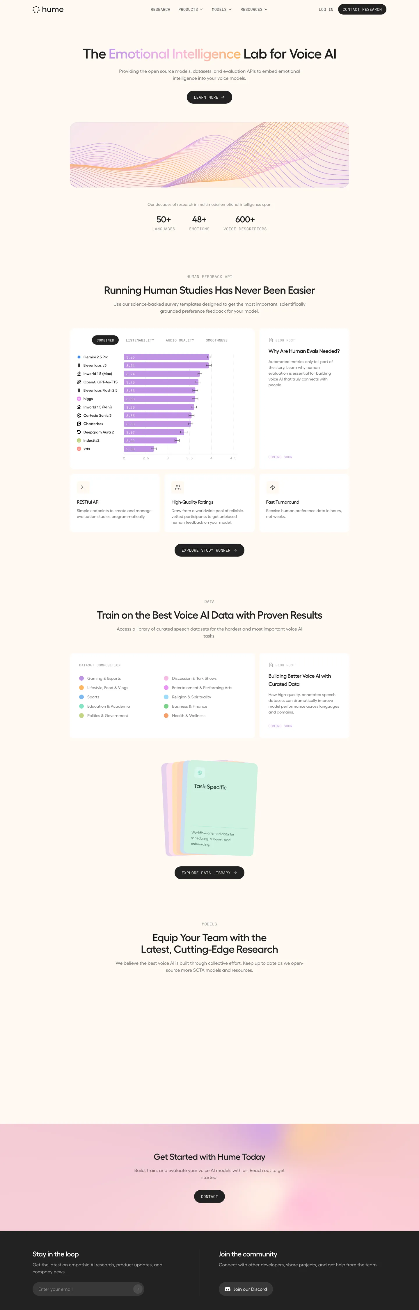 Hume's website at hume.ai