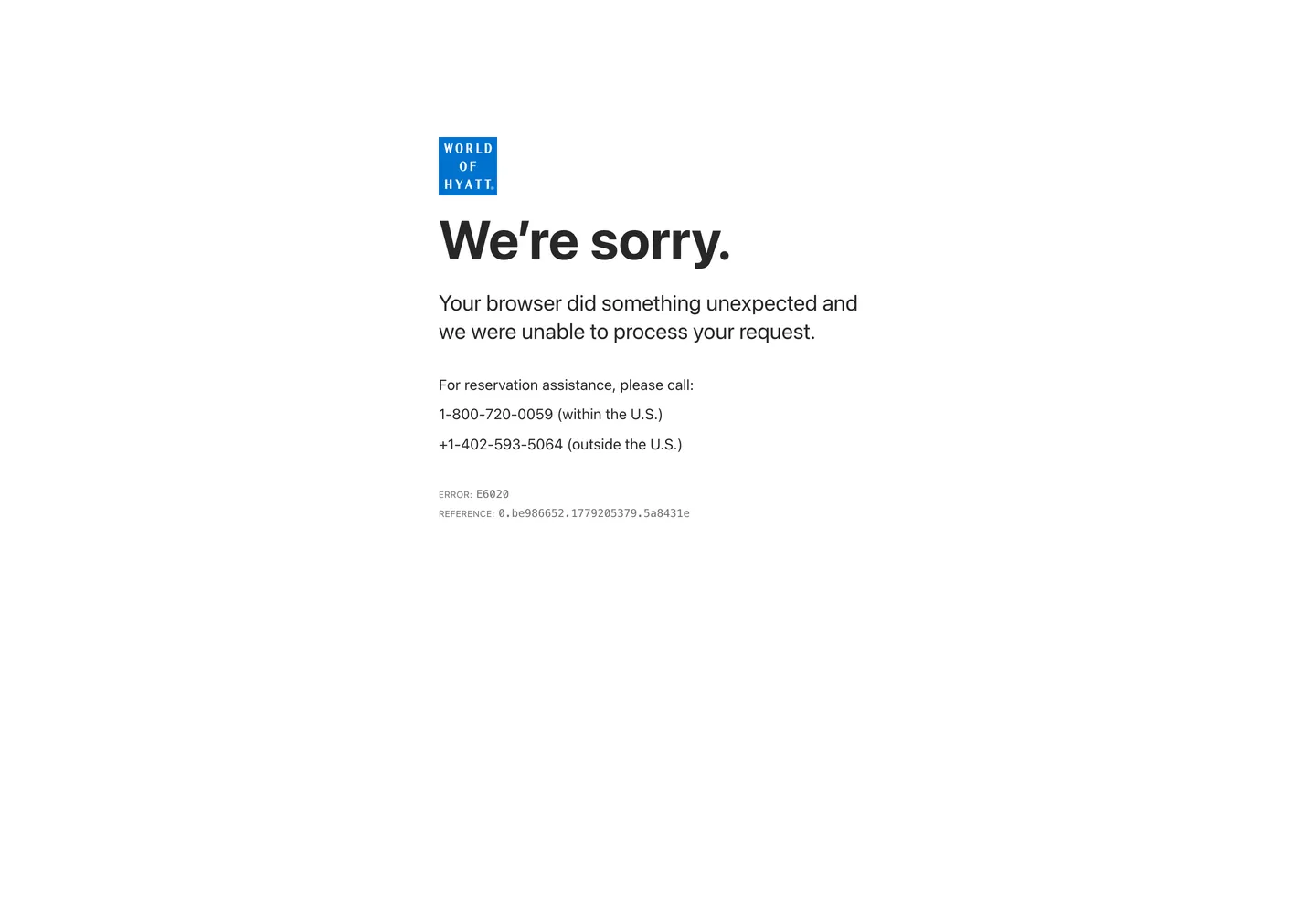 Hyatt's website at hyatt.com