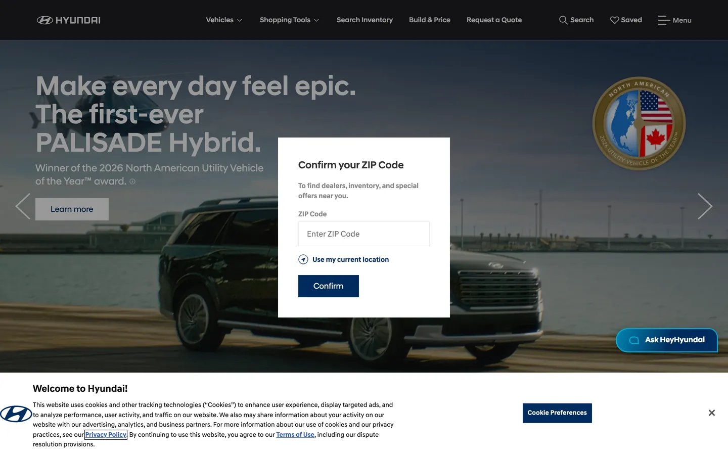 Hyundai USA's website at hyundaiusa.com
