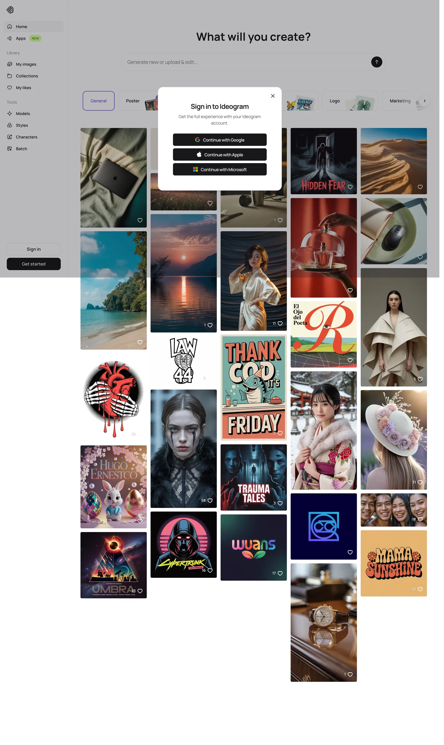 Ideogram's website at ideogram.ai