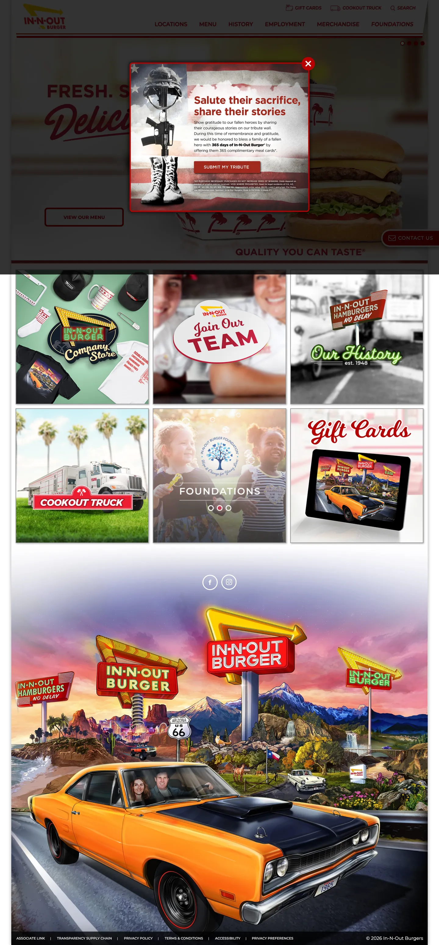In-N-Out Burger's website at in-n-out.com