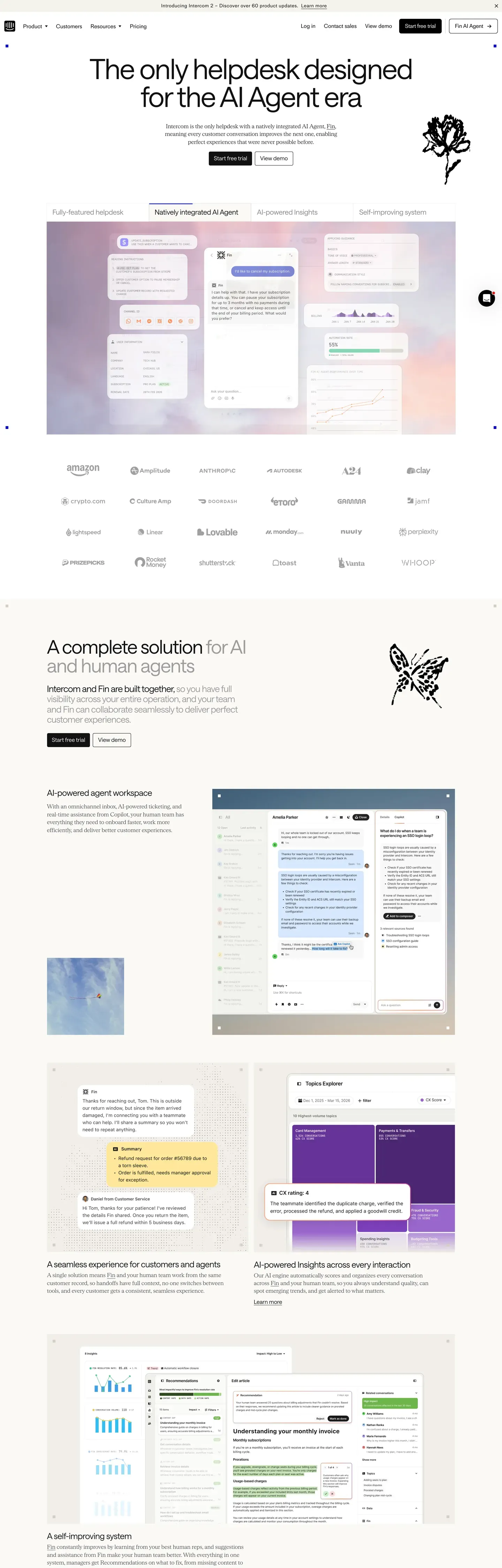 Intercom's website at intercom.com