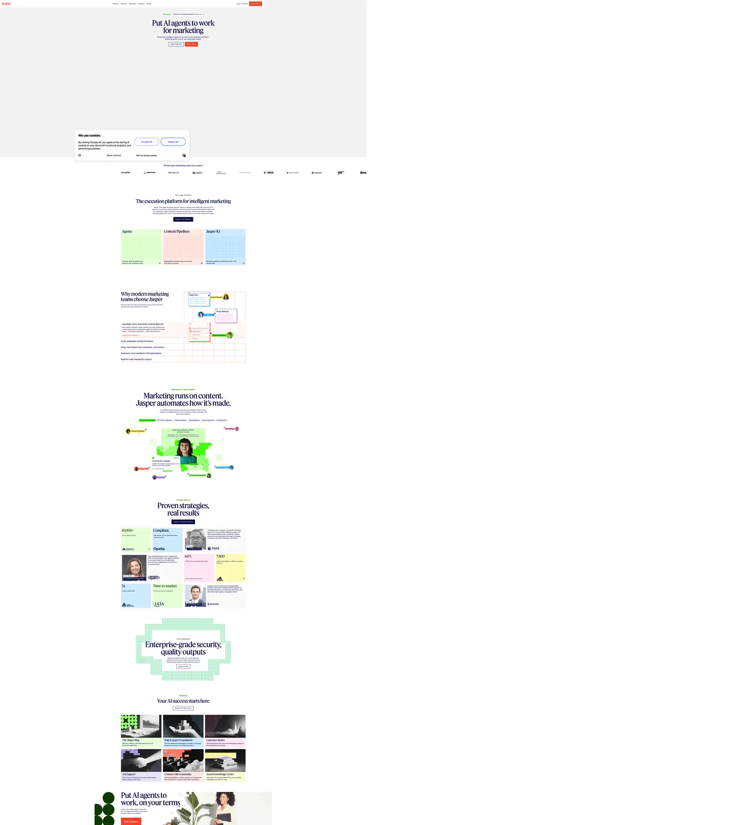 Jasper's website at jasper.ai