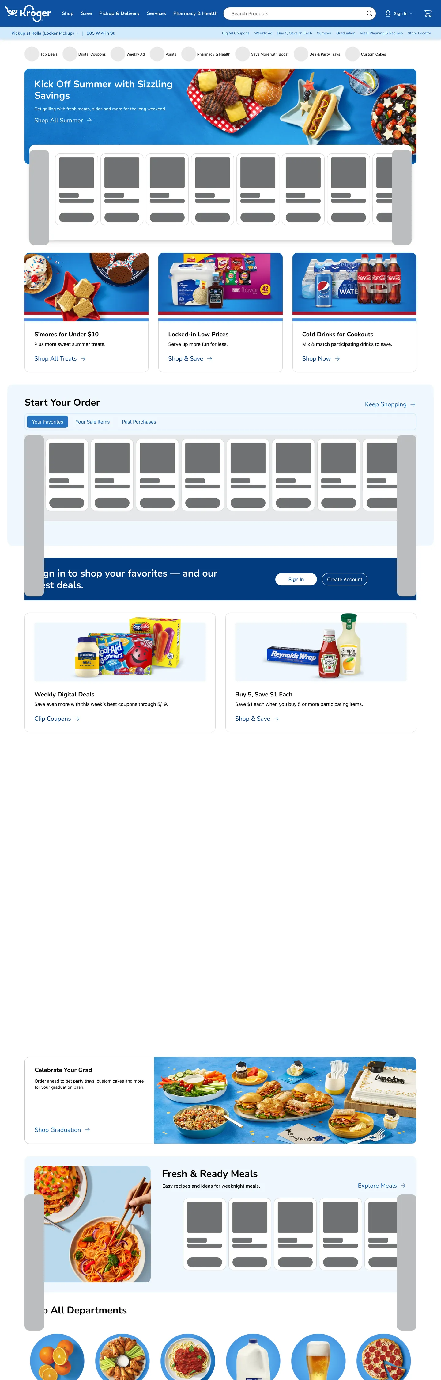 Kroger's website at kroger.com