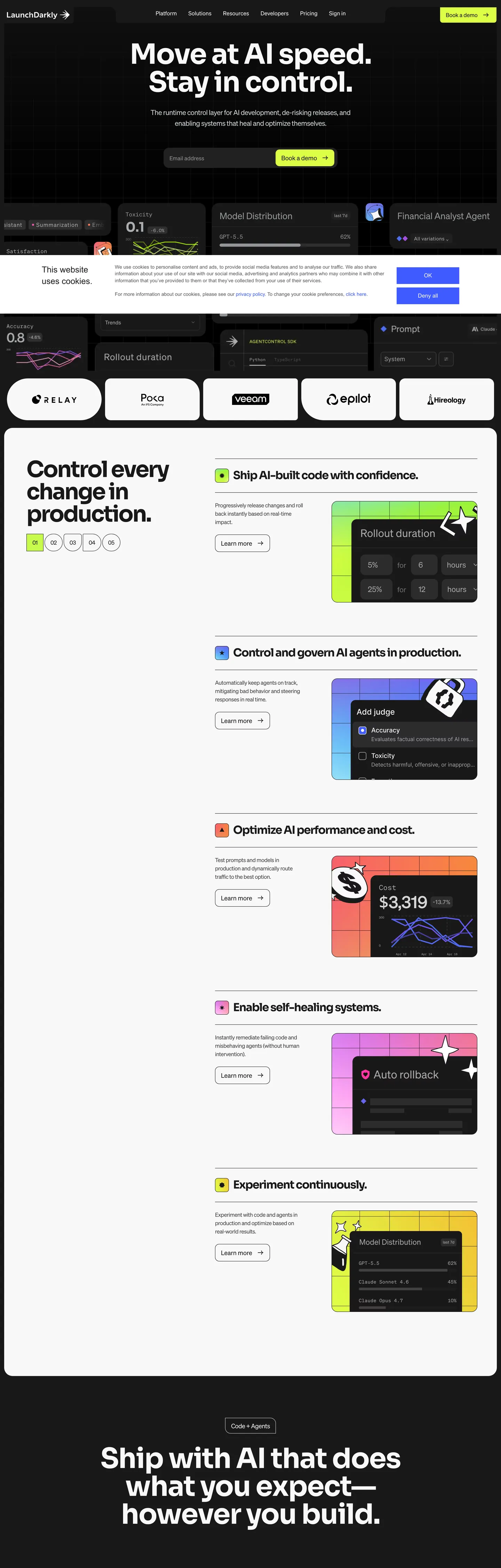 LaunchDarkly's website at launchdarkly.com