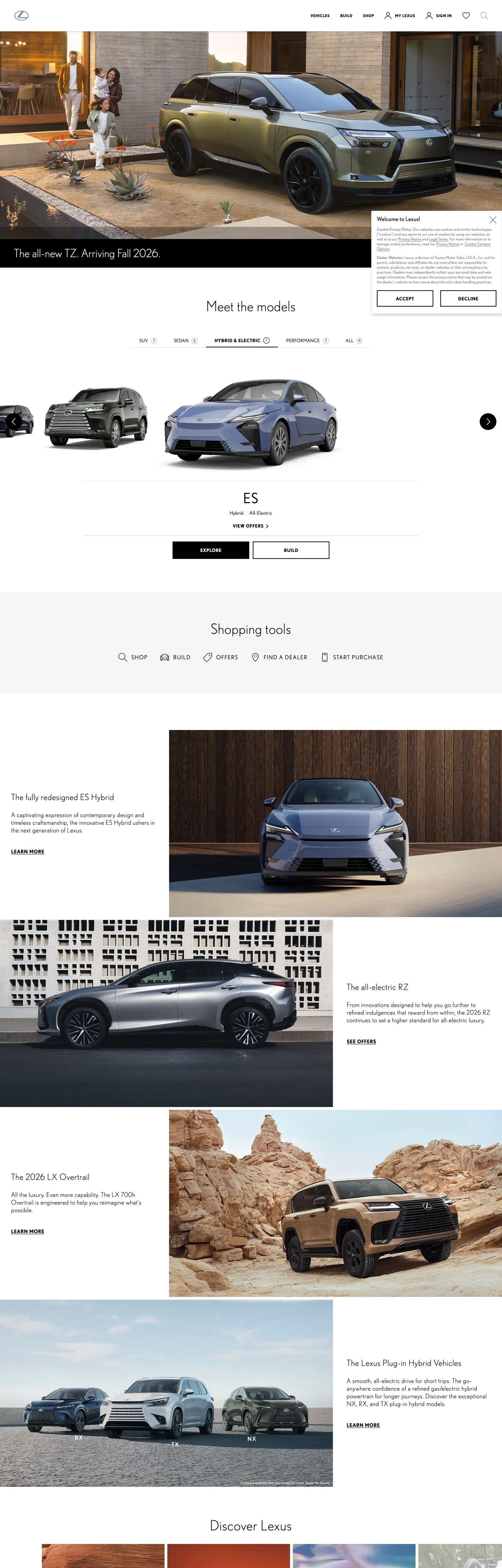 Lexus's website at lexus.com