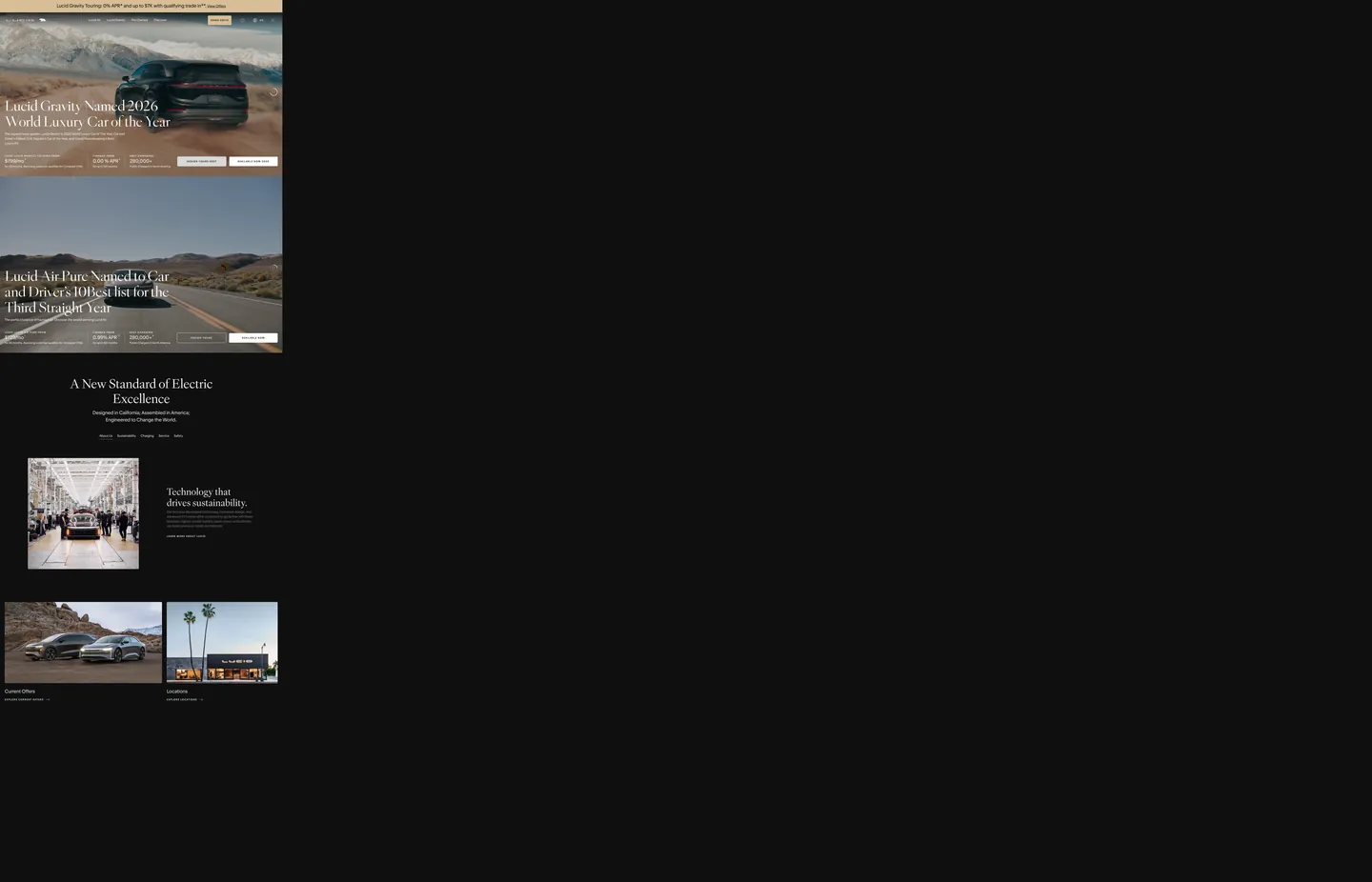 Lucid Motors's website at lucidmotors.com