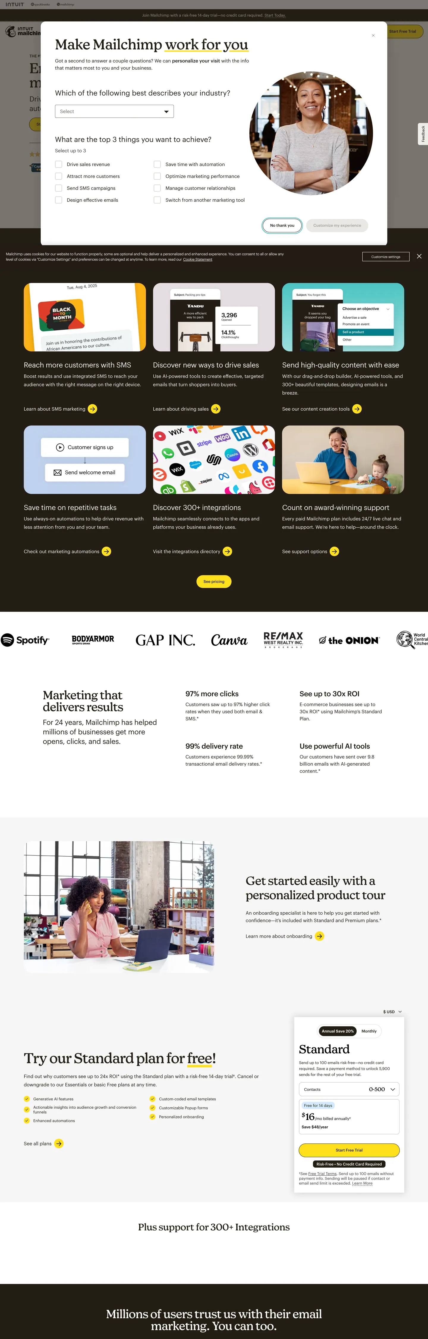 Mailchimp's website at mailchimp.com