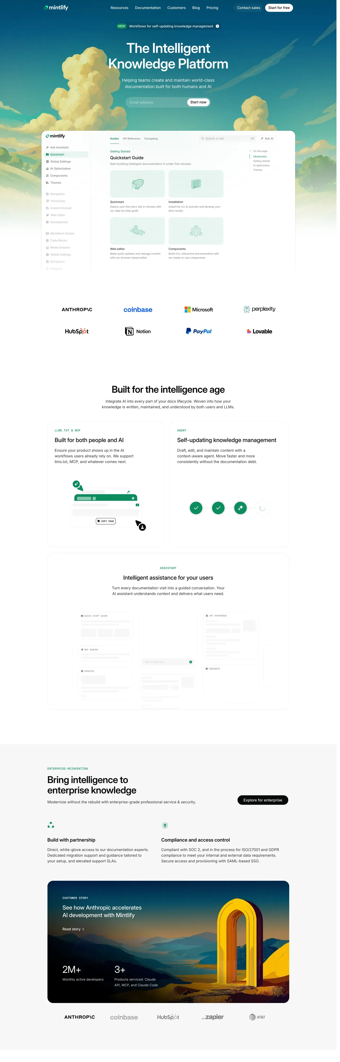 Mintlify's website at mintlify.com