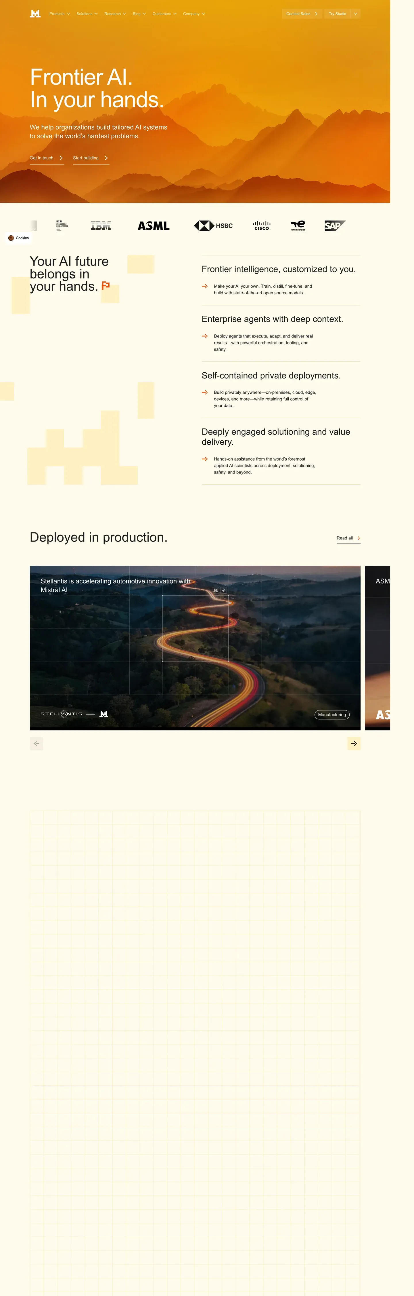 Mistral AI's website at mistral.ai