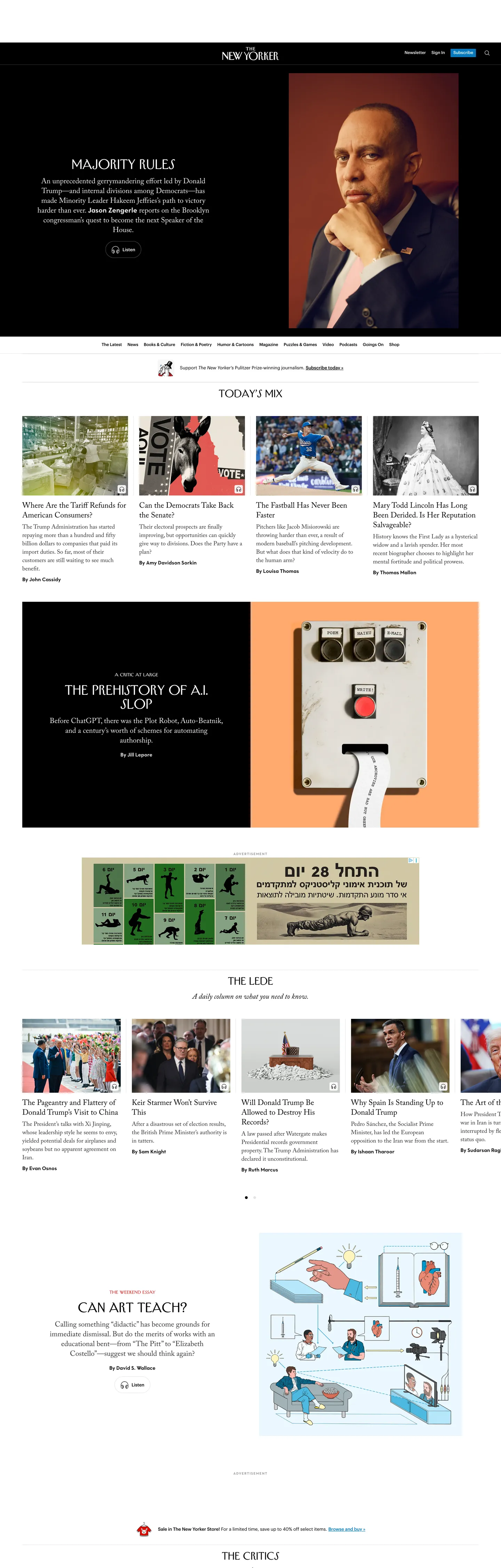 The New Yorker's website at newyorker.com