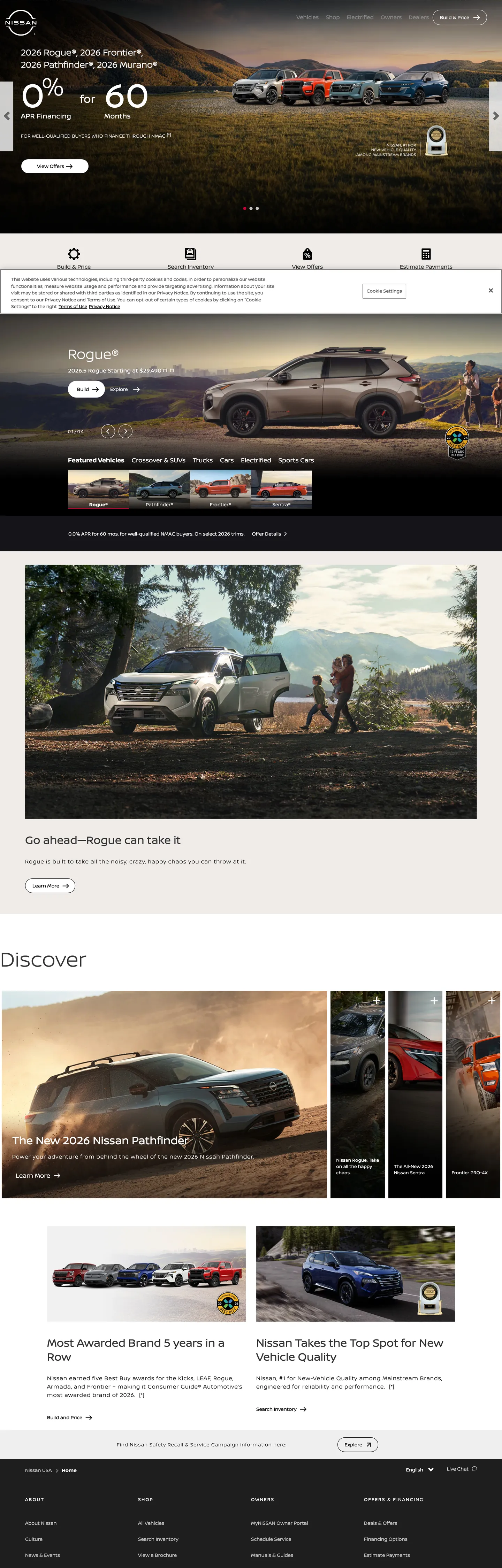 Nissan's website at nissanusa.com