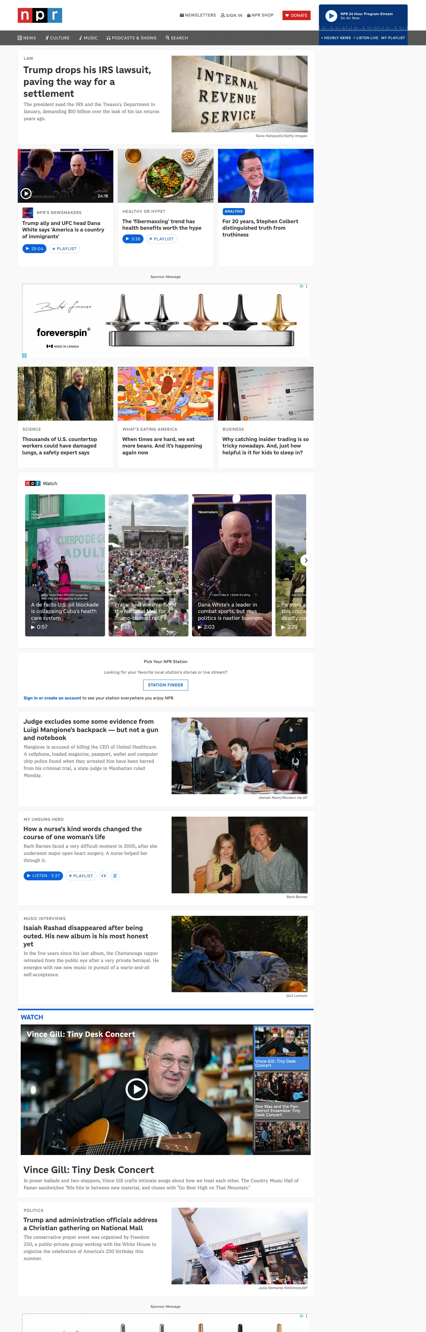 NPR's website at npr.org