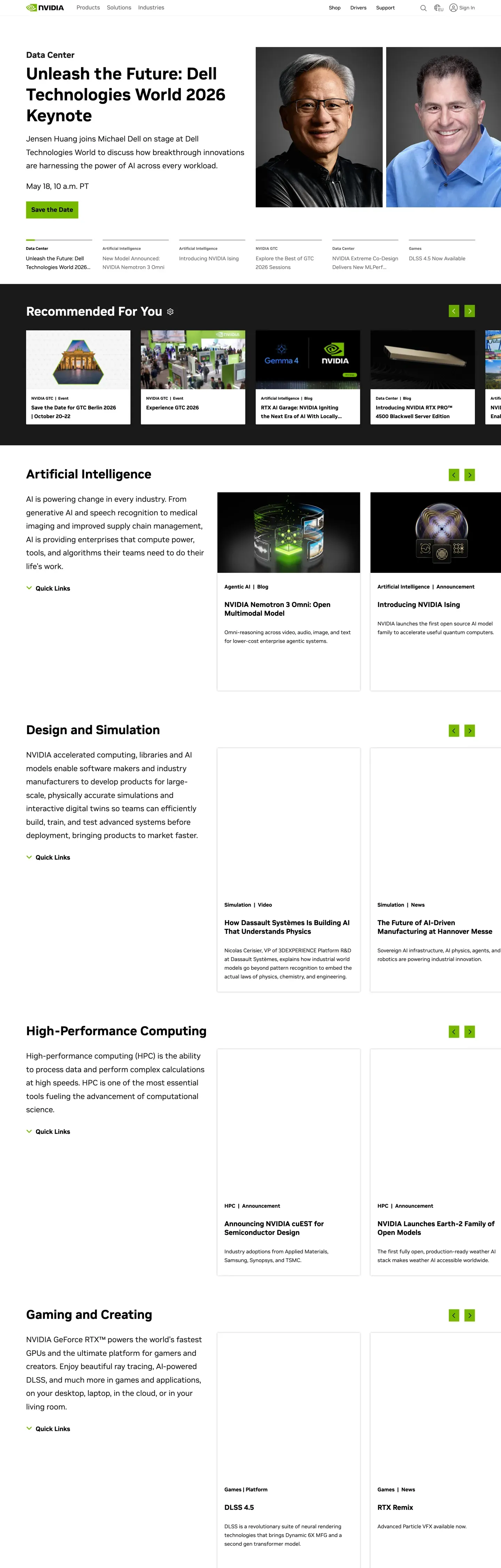 NVIDIA's website at nvidia.com