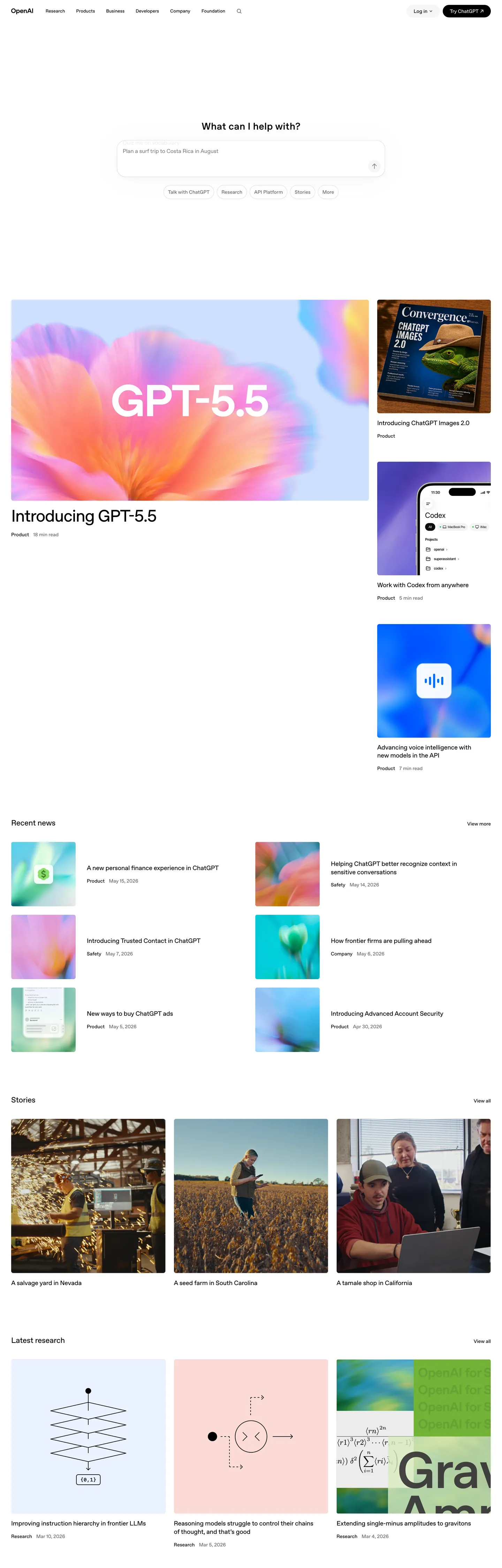 OpenAI's website at openai.com