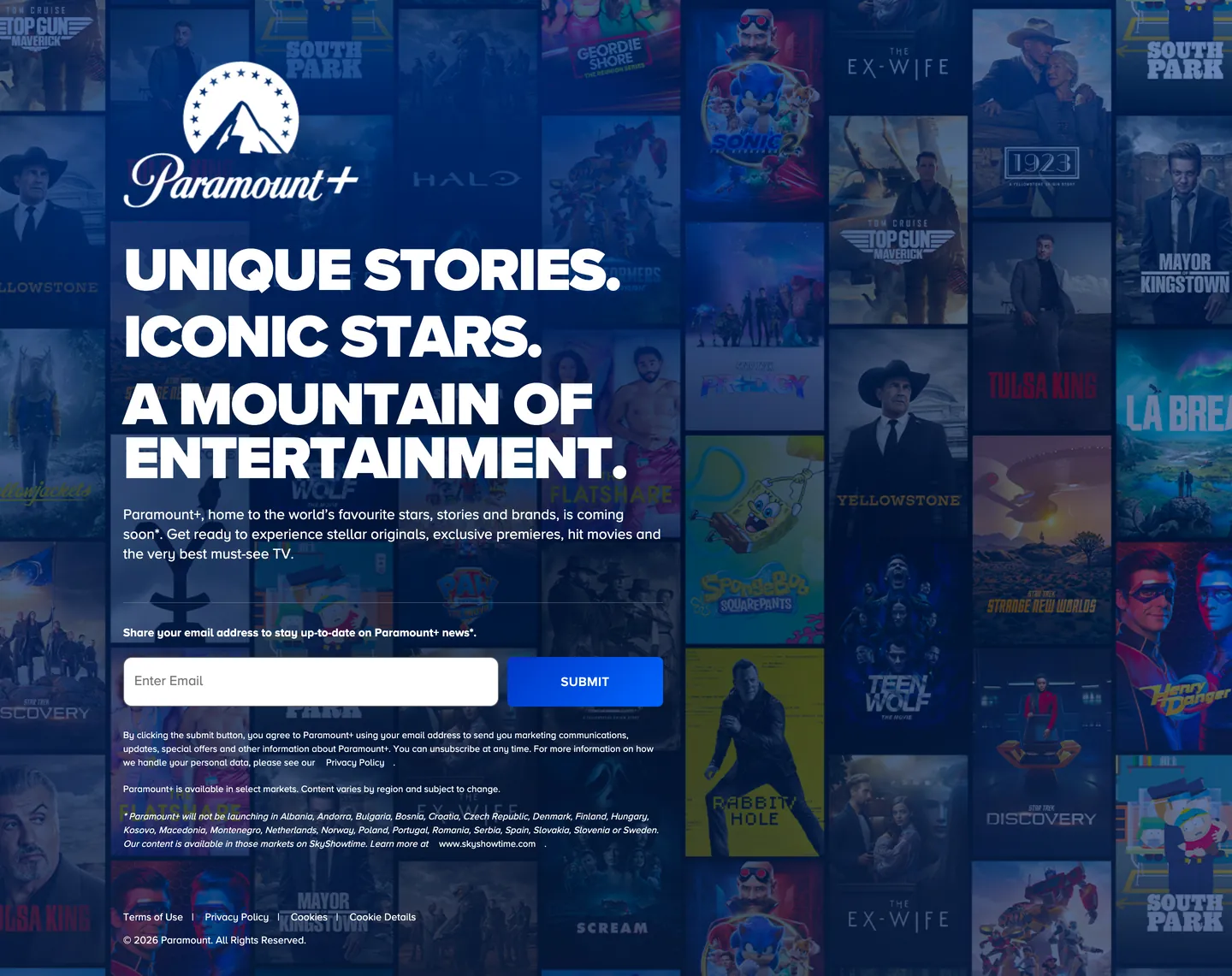 Paramount+'s website at paramountplus.com