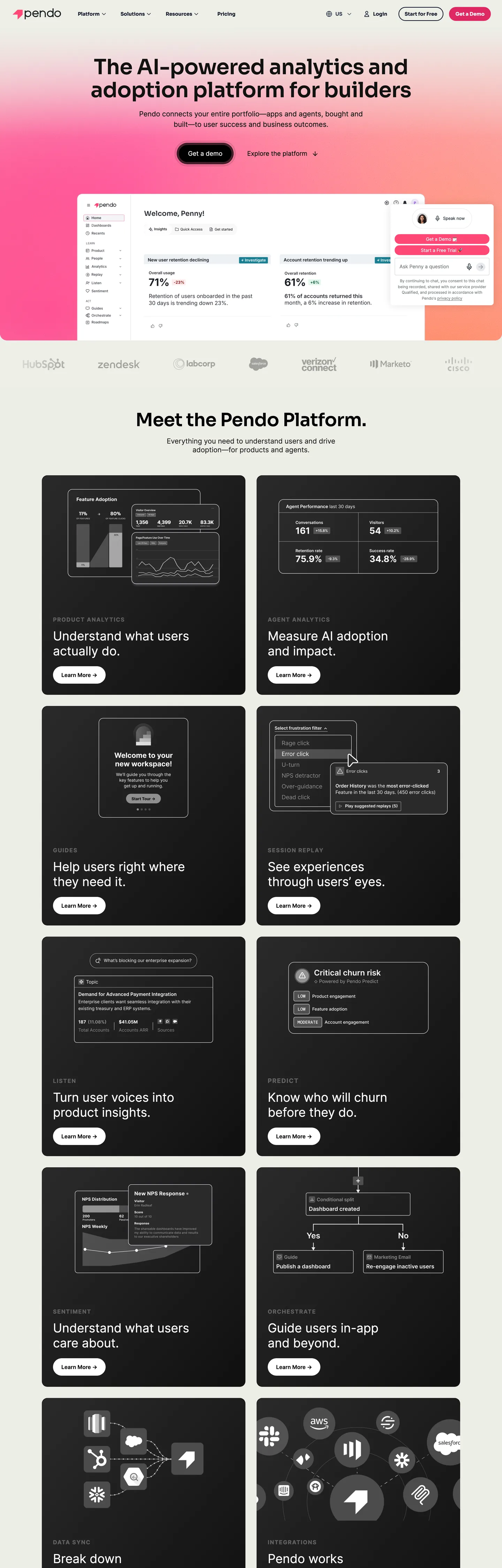 Pendo's website at pendo.io