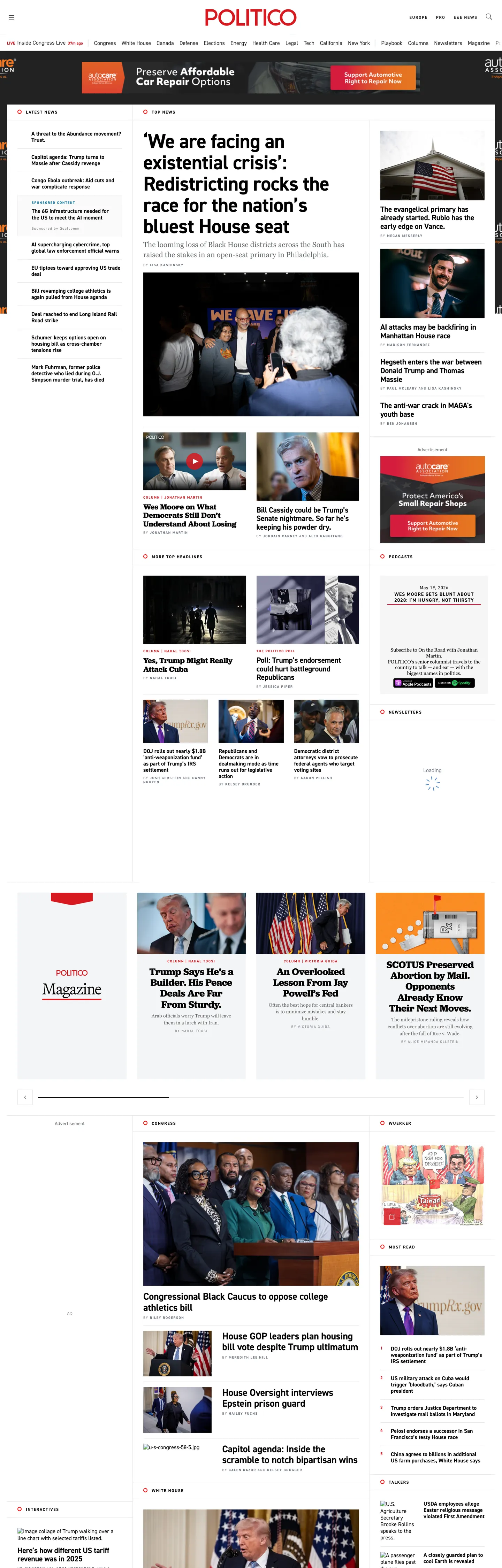 POLITICO's website at politico.com
