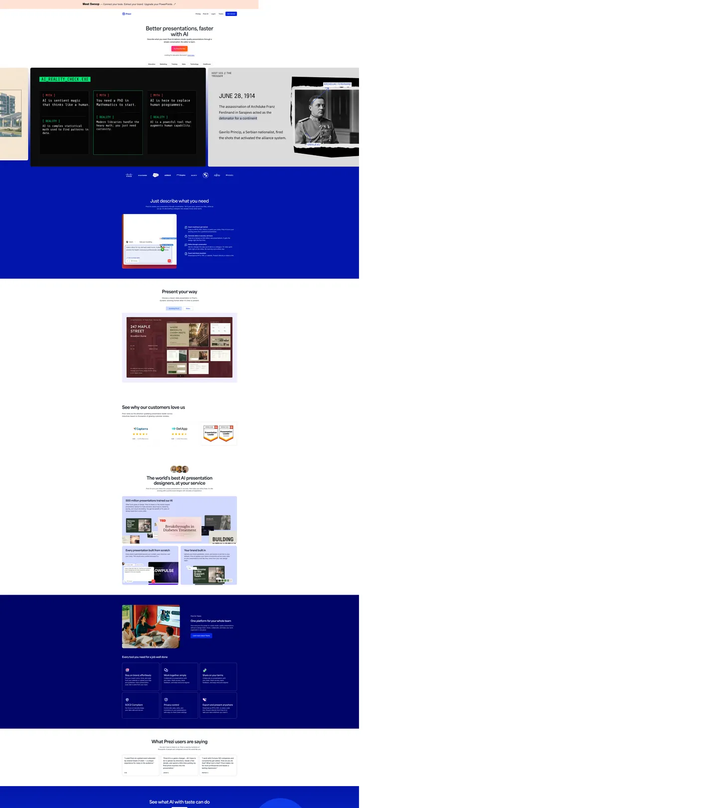 Prezi's website at prezi.com