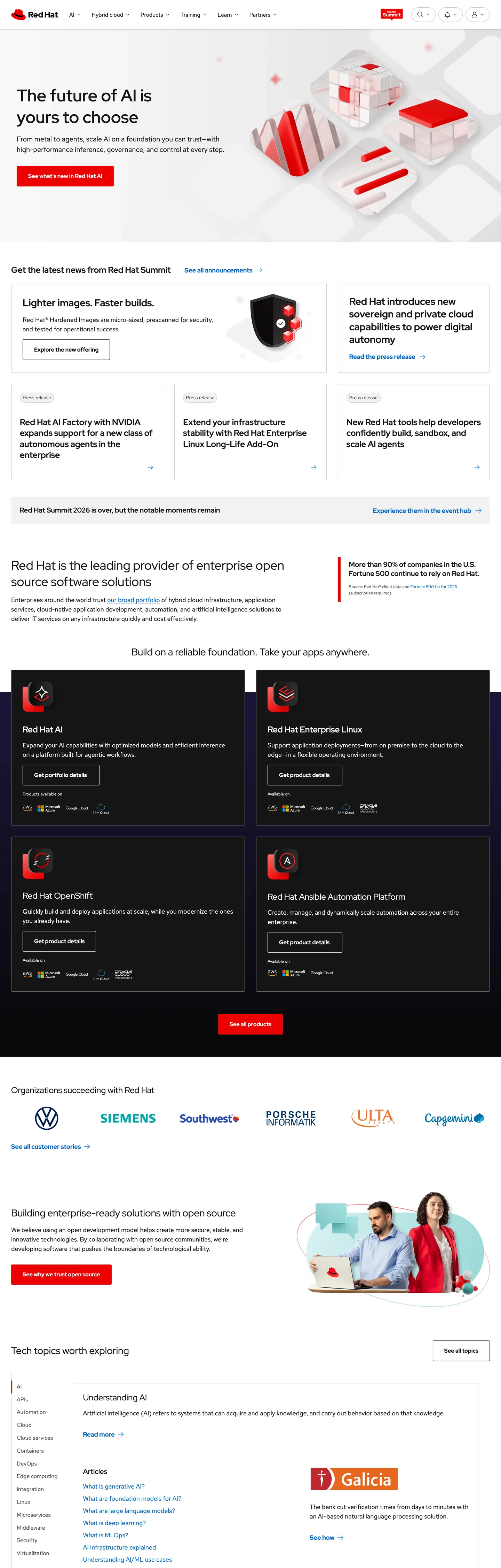 Red Hat's website at redhat.com